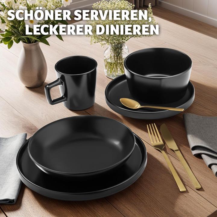 Produktbild tectake Geschirrset Una, aus Steingut, für 6 Personen (30 Stück)