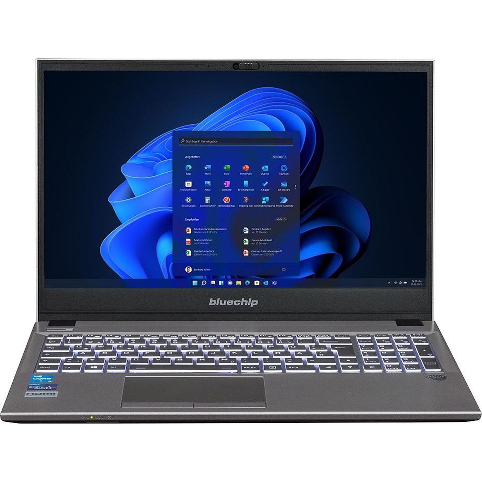 Bluechip TRAVELline L15W17 (15.60", Intel Core i5-1335U, 16 GB, 500 GB, DE), Notebook, Grau