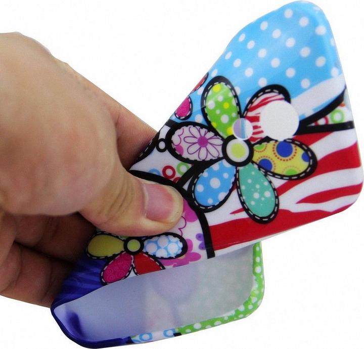 Actual product image König Design Protective cover mobile phone case TPU for mobile phone Motorola Moto G2 motif colourful flowers (Motorola Moto E2)