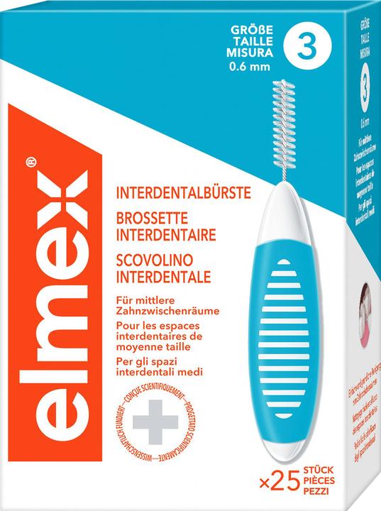 Produktbild Elmex Interdentalbürsten, 25 Stück: blau, Gr. 3 (25 x, 3 mm)