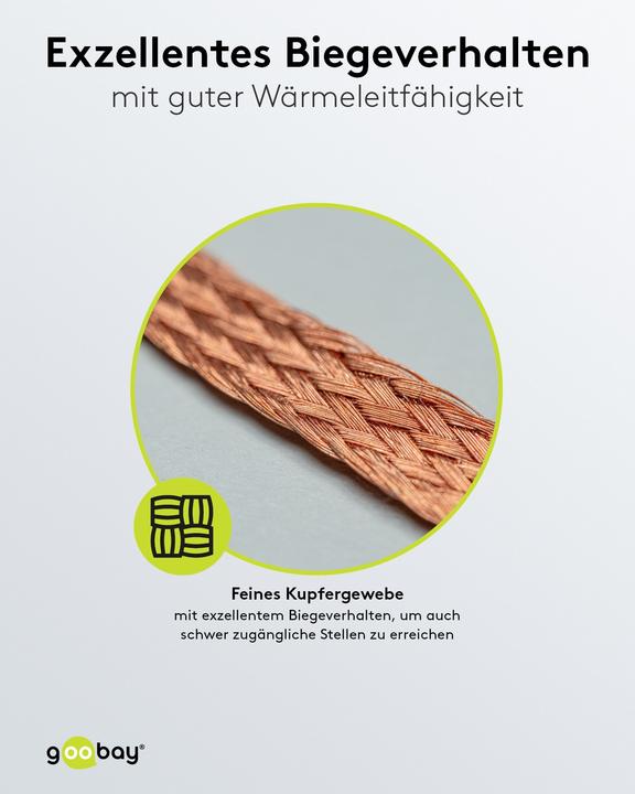 Image du produit Goobay Tresse à dessouder 2 mm pour enlever l'étain de soudure aux points de soudure 1,5 m (tresses à dessouder)