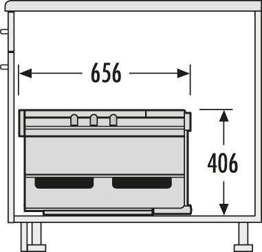 Productafbeelding Hailo 3646231 Rondo 90.3/40 P afvalbak voor diagonale hoekaanrecht vanaf 900 mm breedte (40 l)