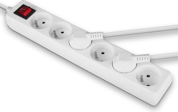 Actual product image Lindy 6 way Mains Gang Socket with switch FR France (6x, CEE 7/5, 1.40 m)