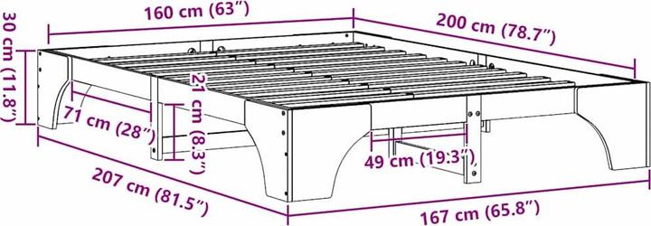 Actual product image vidaXL Bedstead (160 x 200 cm)
