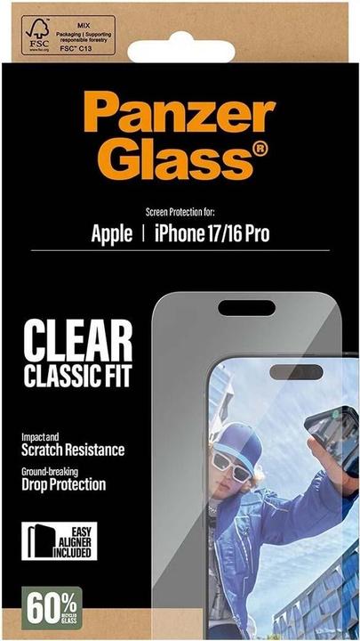 Actual product image PanzerGlass Classic Fit (1 Piece, Apple iPhone 17)