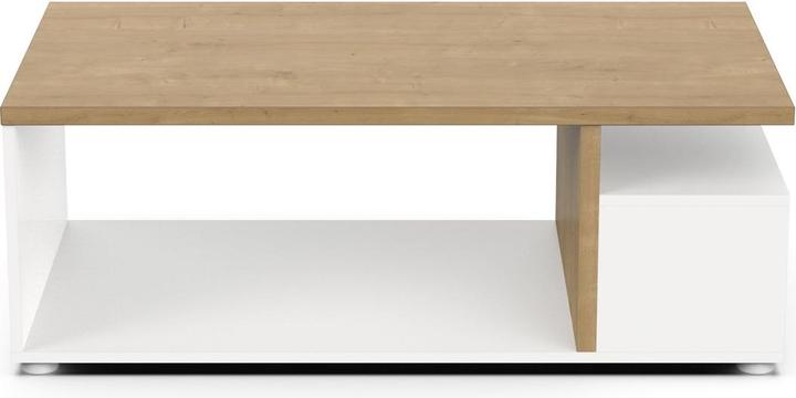 Image du produit CaliCosy Table basse 3 niches décor chêne et blanc mat L91,8 cm - ACCESS (92 x 50 x 36 cm)