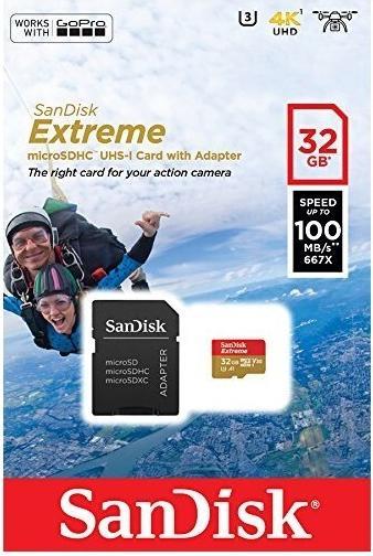 Actual product image Sandisk Extreme UHS-I V30 (32 GB, microSDHC, U3, UHS-I)