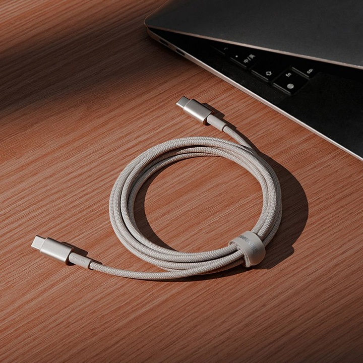 Actual product image Baseus Cable USB-C to USB-C Tungsten Gold, 100W, 2m (gold) (2 m, USB 2.0)