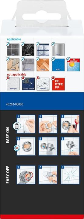 Productafbeelding tesa 40262-00000-00 klaam haakstrip zelfklevend chroom (glanzend)