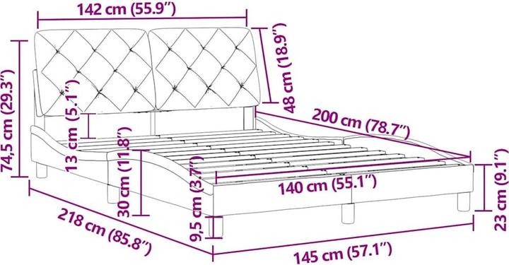 Image du produit vidaXL Bettgestell (140 x 200 cm)