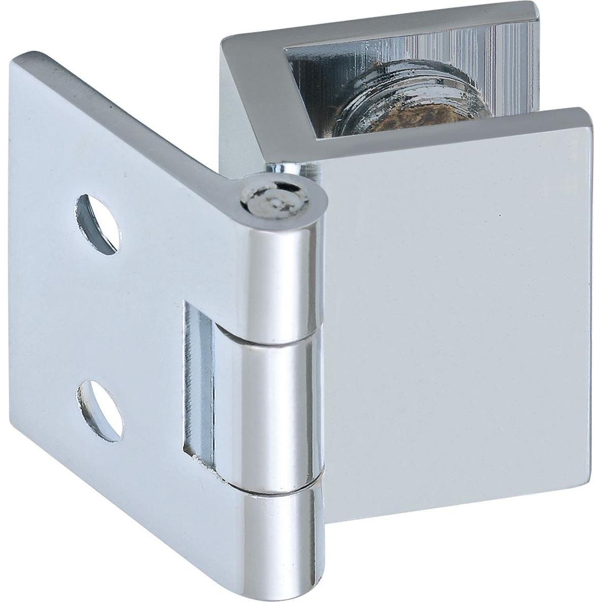 Fonsegrive, Türbeschlag + Scharnier, Glastürscharnier H25/R5, Glas 4-6 mm 19x25 mm, Messing verchromt poliert