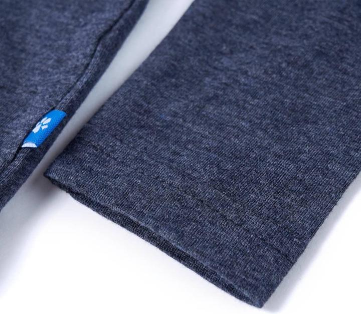 Immagine prodotto vidaXL Camicia da bambino a maniche lunghe blu scuro melange 128,Materiale: 100 (128)