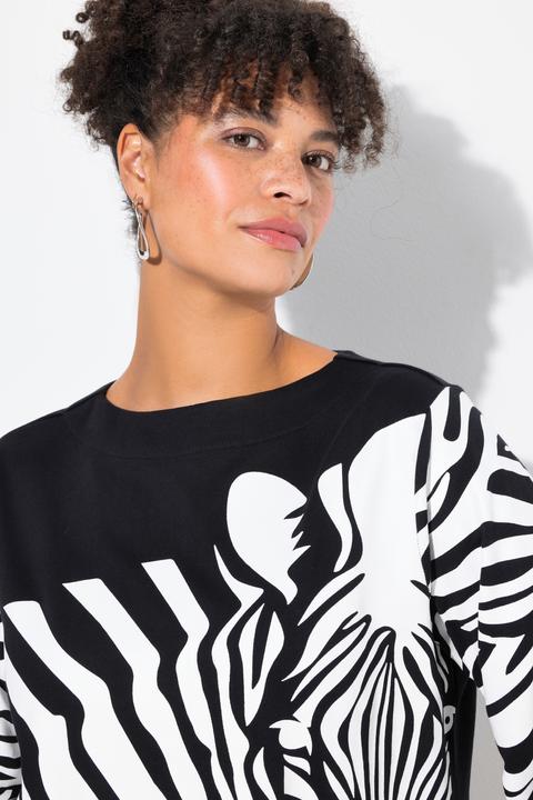 Produktbild Miamoda Sweatshirt, A-Linie, Zebra-Muster, weiter Langarm (44)