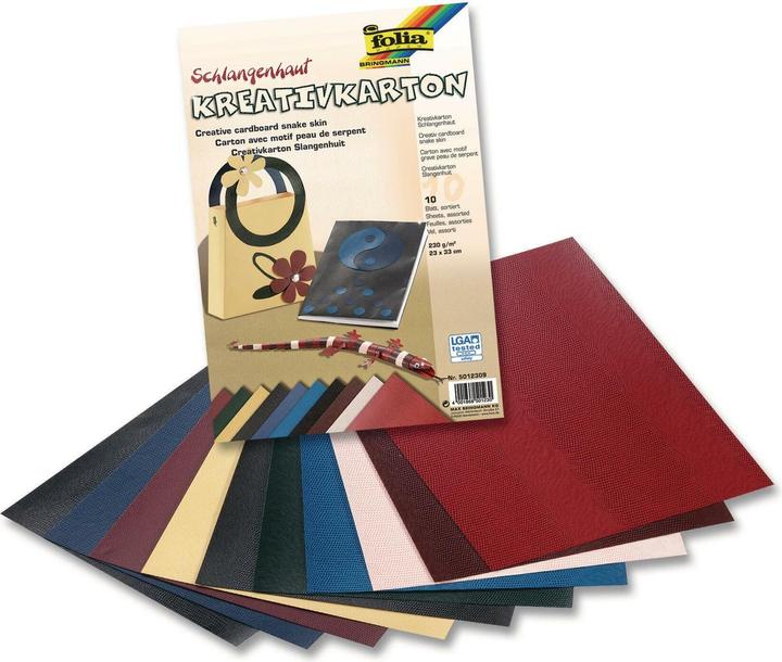 Actual product image Folia Creative cardboard snakeskin (230 g/m², 10 x)