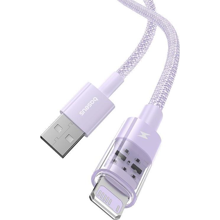Thumbnail - Baseus Gem USB zu IP 2.4A Schnellladekabel 2 m Lila (2 m), USB Kabel