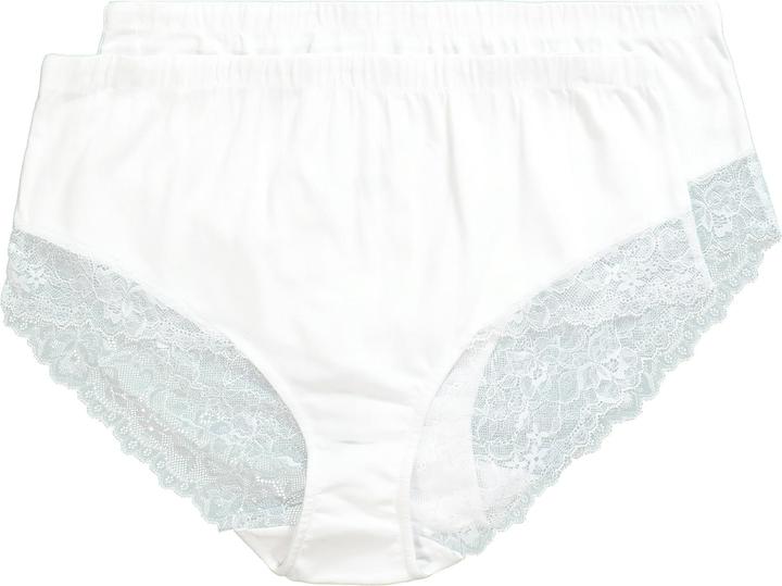 Immagine prodotto Ulla Popken Slip midi in confezione doppia con inserto di pizzo laterale (62)