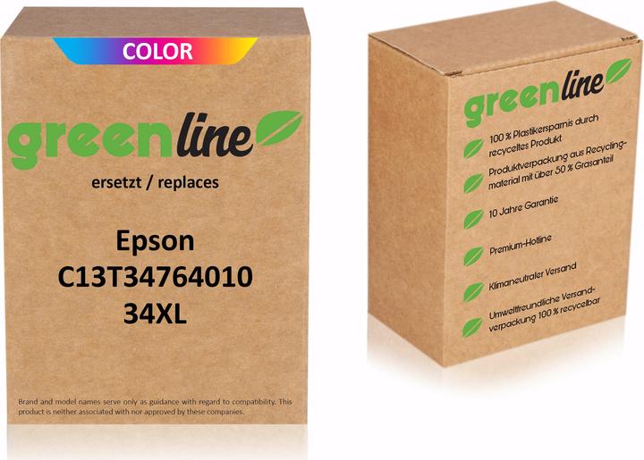 Immagine prodotto Inkadoo Cartucce d'inchiostro greenline sostituisce la cartuccia d'inchiostro Epson C 13 T 34764010 / 34XL (Color)