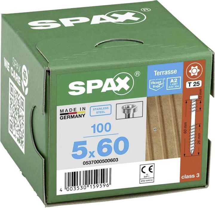 Image du produit Spax Terrasse A2 Culasse T-Star Plus T25 Filetage De Fixation Cut (100 Vis par pièce)