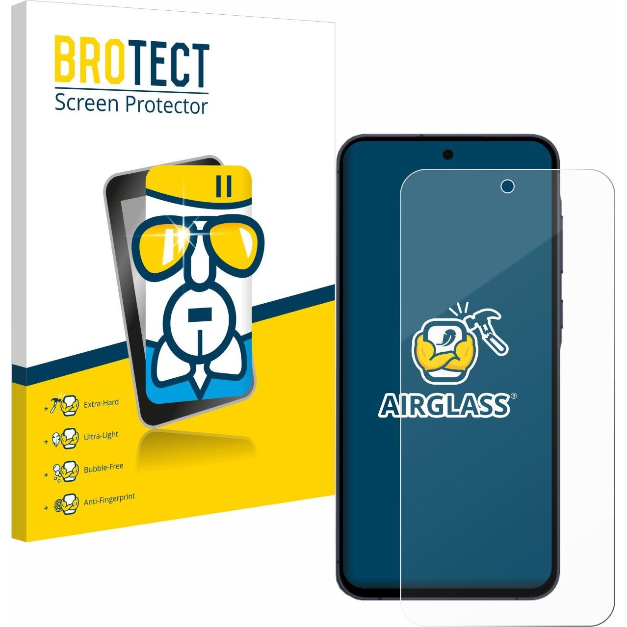 BROTECT AirGlass Panzerglasfolie (1 Stück, Samsung Galaxy A55), Smartphone Schutzfolie, Transparent