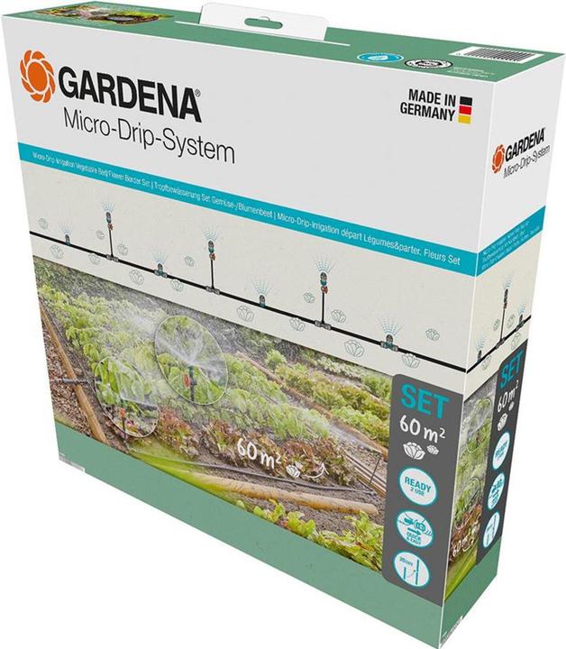 Image du produit Gardena Kit Micro-Drip Système pour potager/jardin de fleurs (Kit d'irrigation goutte à goutte)