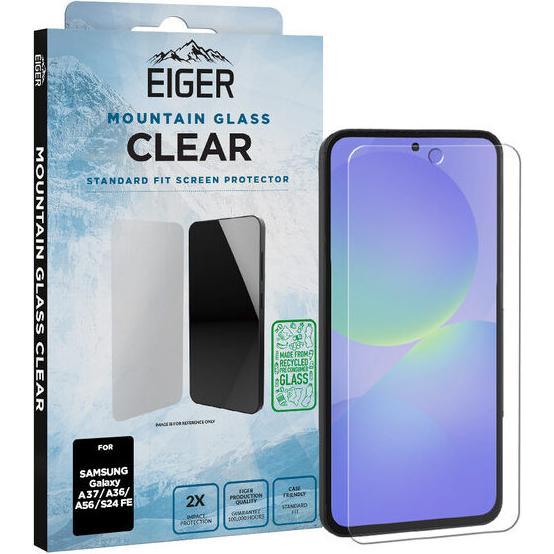 Eiger Schutzglas 2,5D A37/A36/A56 (Samsung Galaxy A36, Samsung Galaxy A56, Samsung Galaxy S24 FE), Pellicola protettiva smartphone, Trasparente