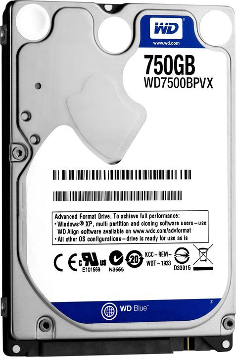 Actual product image WD Blue WD7500BPVX Hard Drive (0.75 TB, 2.5")