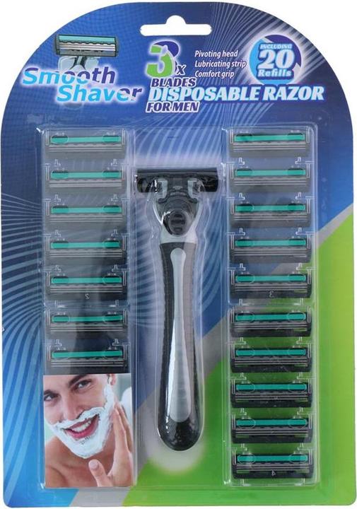Actual product image Smooth Shaver Razor men 3 blades 21pcs