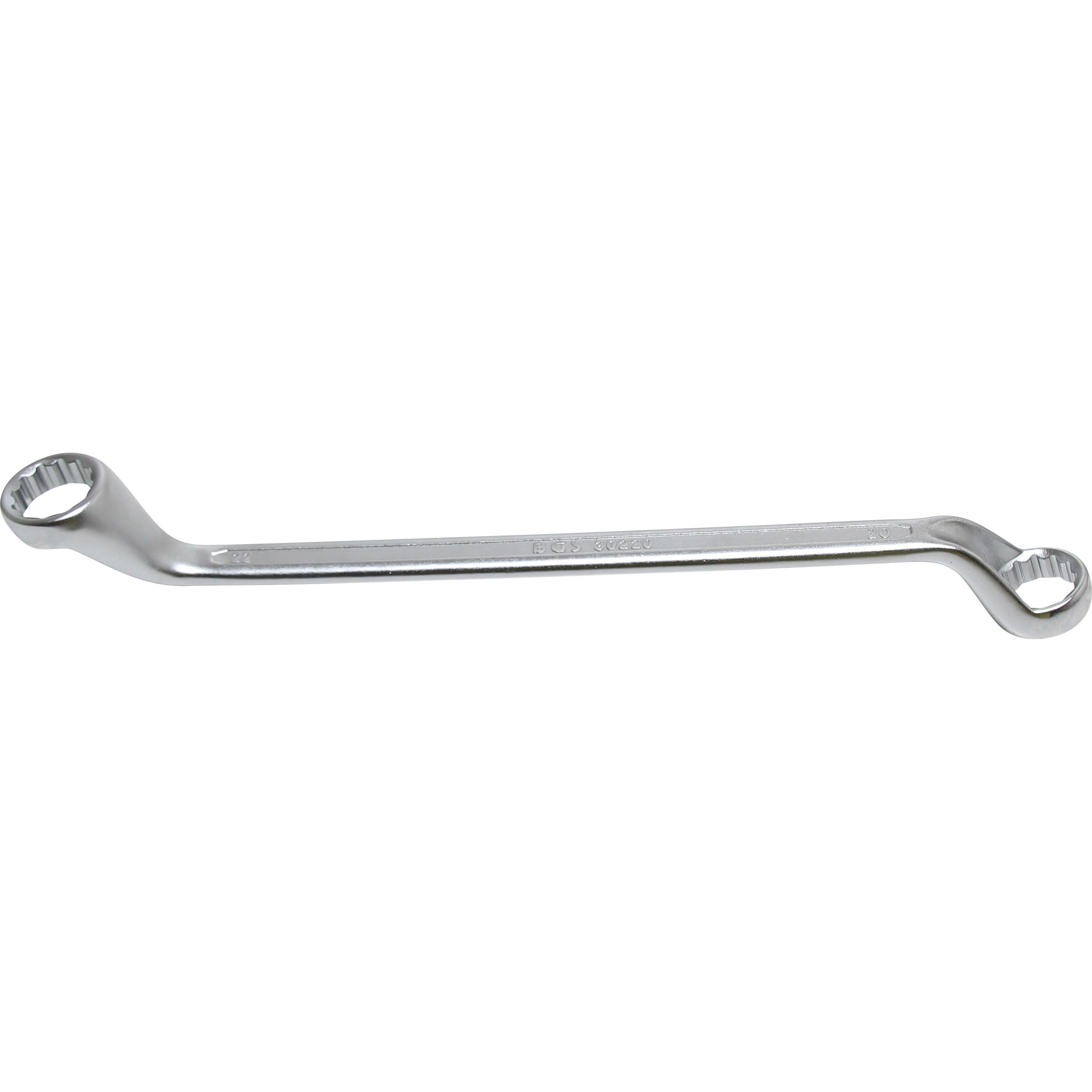 BGS, Schraubenschlüssel, Doppel-Ringschlüssel tief gekröpft SW 20 x 22 mm (22 mm, 20 mm)
