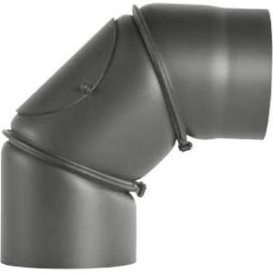Bertrams, Zubehör Kerzen + Kamin, Kaminrohrbogen 90° verstellbar mit Tür Ø120mm schwarz