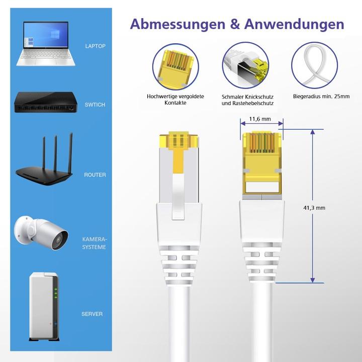 Productafbeelding Helos ultra flex patchkabel S/FTP Cat 6a TPE geel 10,0m (UTP, CAT6a, 10 m)