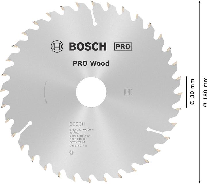 Actual product image Bosch Professional Zubehör PRO Wood circular saw blade, 180 x 2.6 x 30 mm