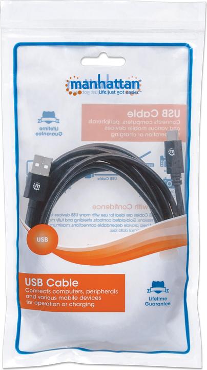 Produktbild Manhattan Typ A-Stecker auf Typ C-Stecker (3 m, USB 2.0)