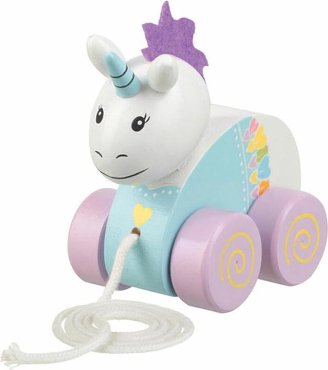 Orange Tree Toys Nachziehtier Einhorn Holz Pastell