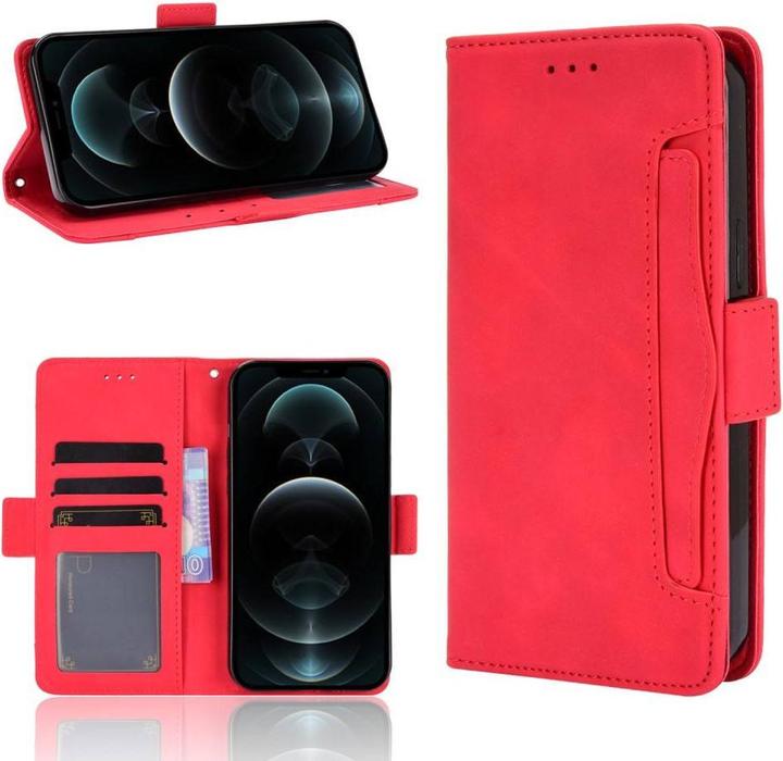 Actual product image Cover-Discount iPhone 13 mini - case with many card slots red (Apple iPhone 13 mini)