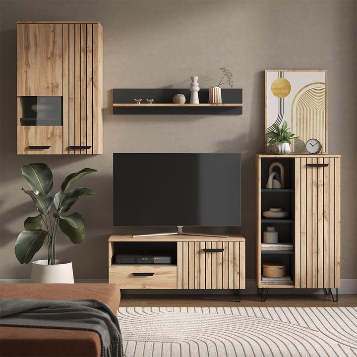 Produktbild Vicco Schuhkipper Amber, Eiche Wotan, 62 x 130 cm mit 3 Fächern