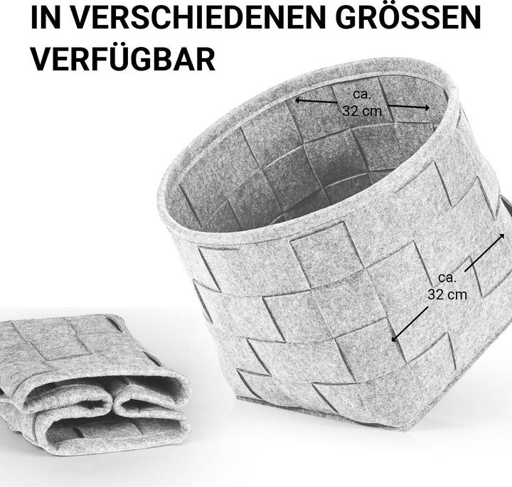 Actual product image N8werk Felt storage basket 32 cm light grey (1 x, 32 x 32 x 32 cm)