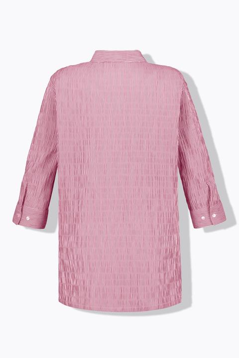 Actual product image Ulla Popken Textured Stripe Button Front Stretch Blouse (68)