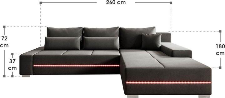 Actual product image Juskys Davos (Sofa landscape)