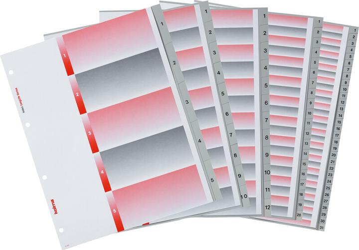 Actual product image Kolma Index A4 XL superstrong 1-5 5-piece grey