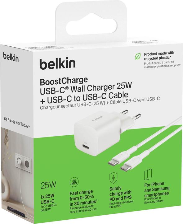 Immagine prodotto Belkin BOOST Charge 25W USB-C ws Lad.PD/PPS 1m K. WCA012kq1MWH-B6 (25 W)