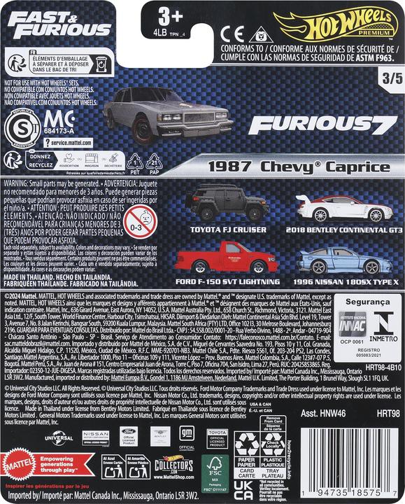 Actual product image Hot Wheels Fast & Furious 1987 Chevy Caprice
