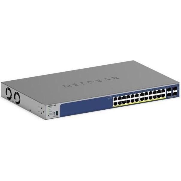 Netgear 24 Port Gigabit Smart Switch, non-PoE, w (28 Ports), Netzwerk Switch, Schwarz
