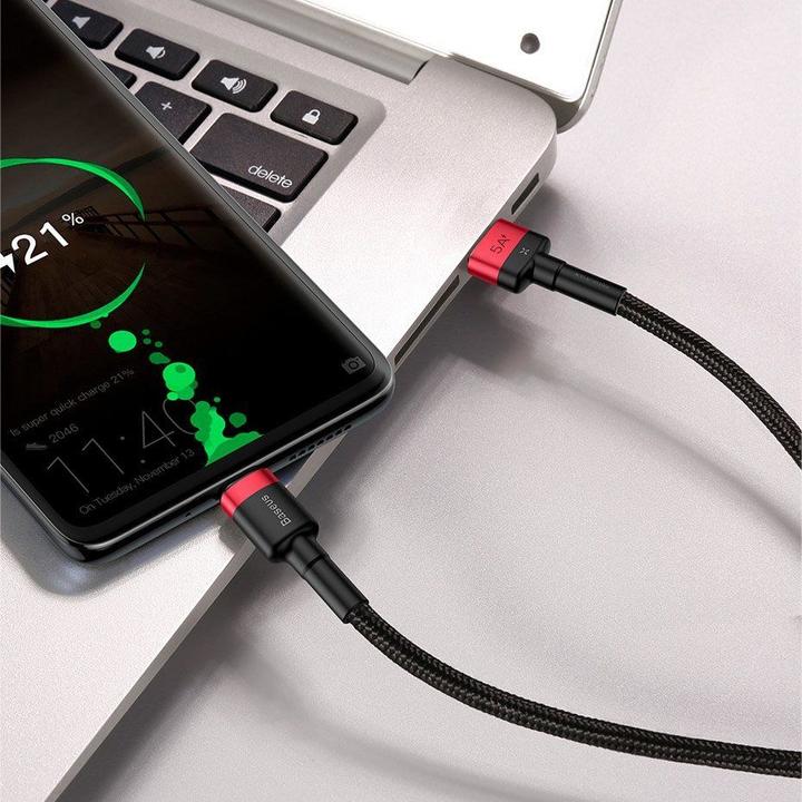 Actual product image Baseus Cafule HW Quick Charging Data cable USB Double-sided Blind Interpolation For Type-C 40W 1m Gray b... (1 m, 40 W)