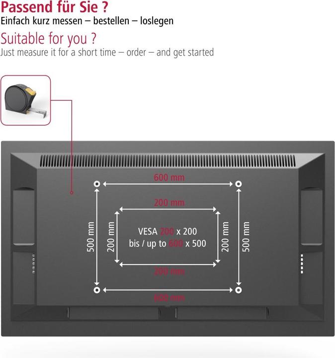 Image du produit Hama Fullmotion (Mur, 75", 45 kg)