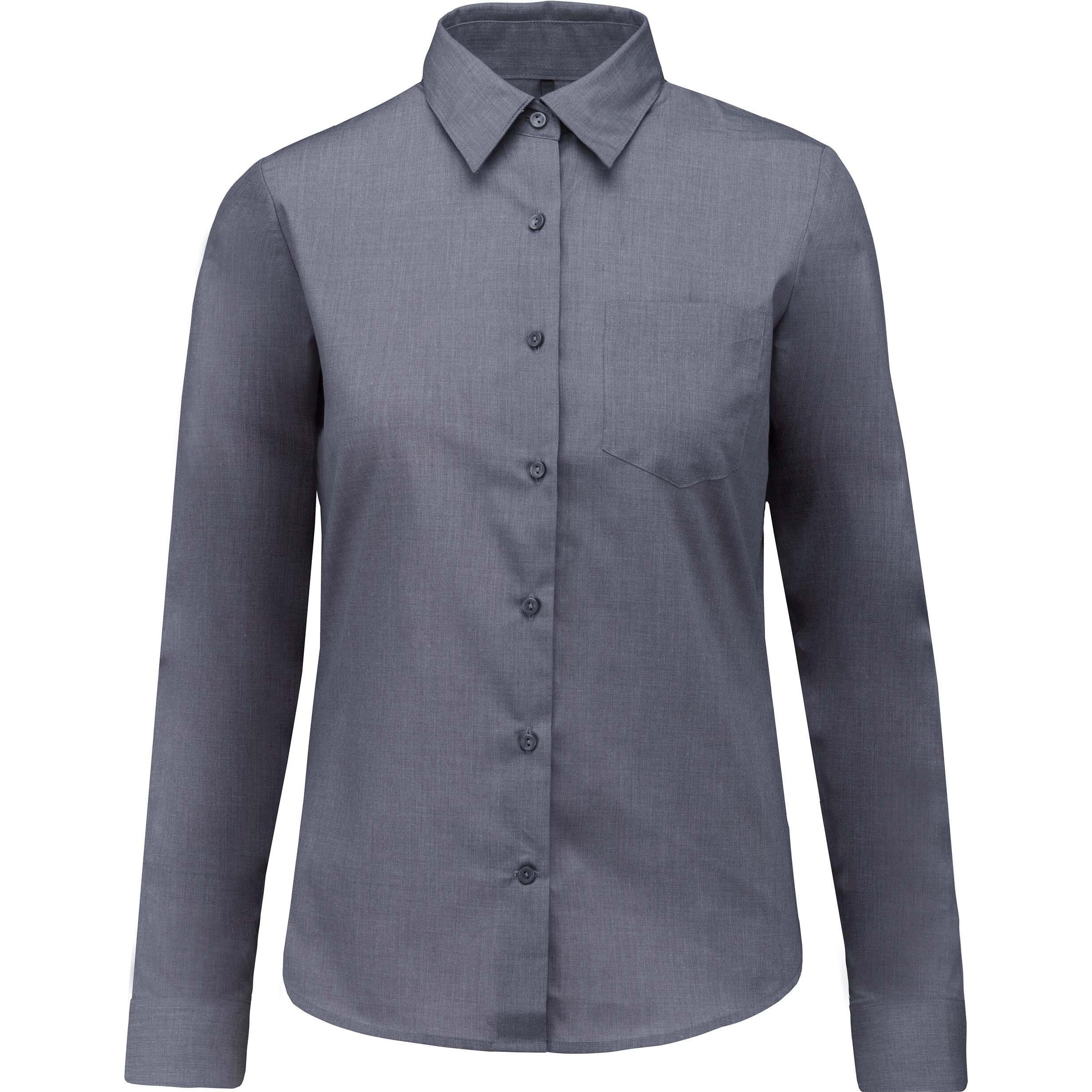 Thumbnail - Kariban, Damen, Hemd, Damenbluse mit langen Ärmeln Jesica, Grün, (XL)