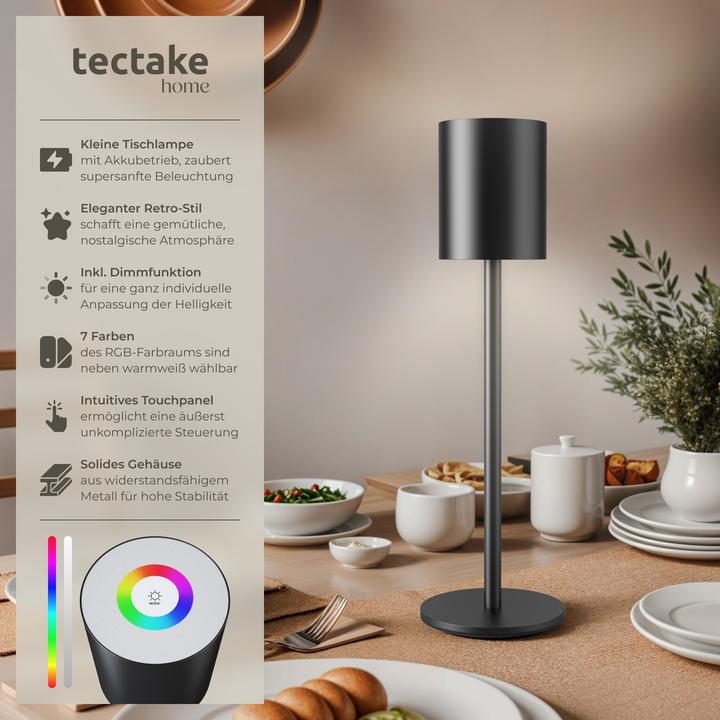 Actual product image tectake Retro table lamp Corly, LED, 7 light colours, dimmable