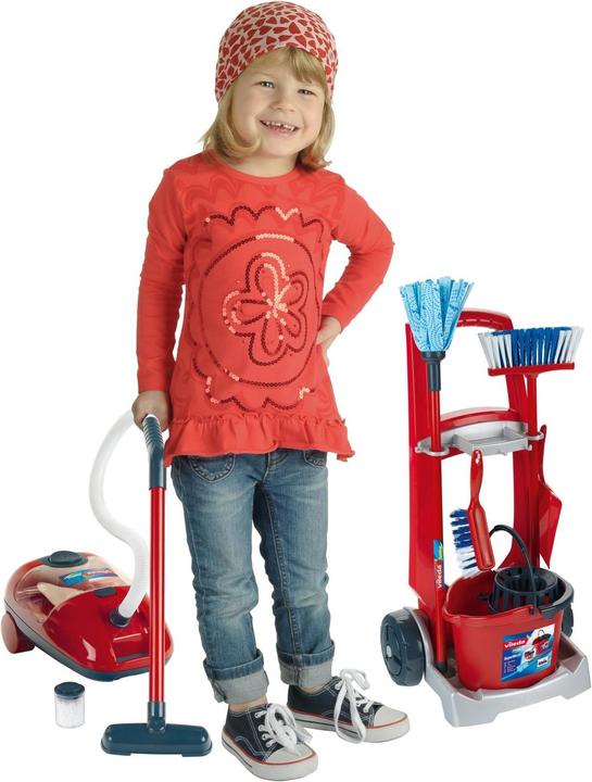 Immagine prodotto Theo Klein Vileda carrello scopa + aspirapolvere