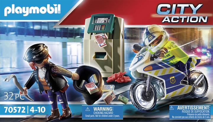 Produktbild Playmobil Polizei-Motorrad: Verfolgung des Geldräubers (70572, Playmobil City Life)