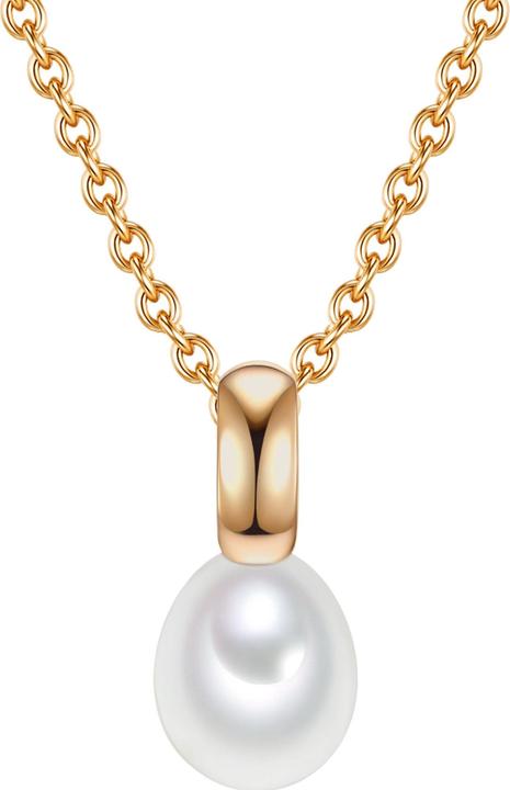 Actual product image Valero Pearls Ladies sterling silver freshwater cultured pearl yellow gold 42.0 cm base chain + 7.0 cm extension (Sterling Silver, 42 - 49 cm)
