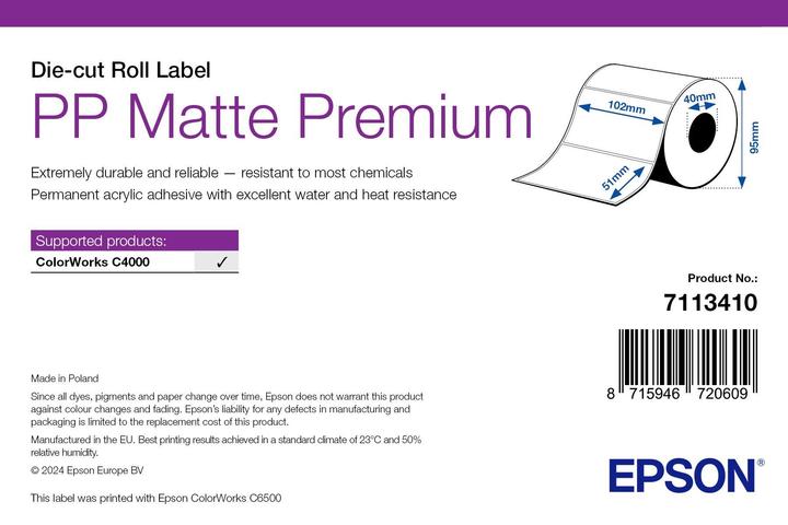 Actual product image Epson Pp Matte Label Prem Die-Cut (10.20 cm)